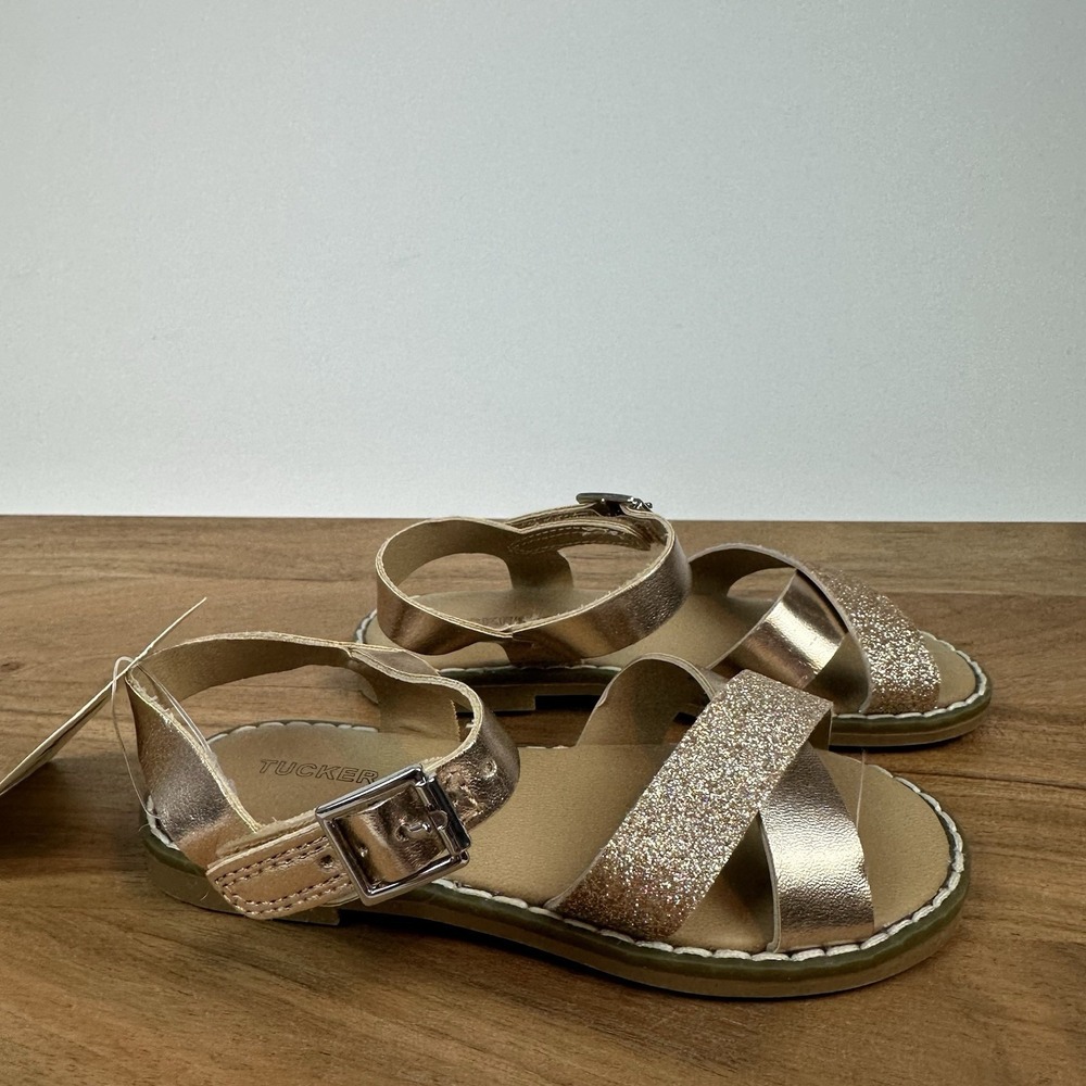 New Little Kids Girls Tucker & Tate Tarya Rose Gold‎ Glitter Sandals Size 7 C